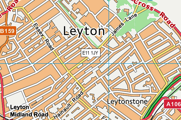 E11 1JY map - OS VectorMap District (Ordnance Survey)