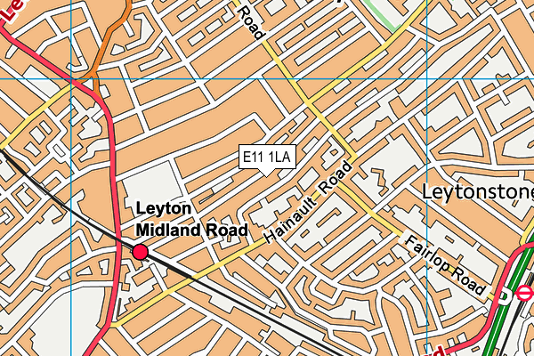 E11 1LA map - OS VectorMap District (Ordnance Survey)
