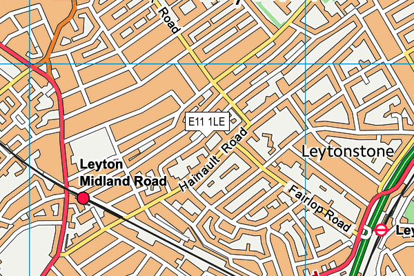 E11 1LE map - OS VectorMap District (Ordnance Survey)