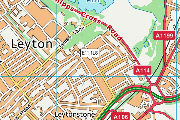 E11 1LS map - OS VectorMap District (Ordnance Survey)