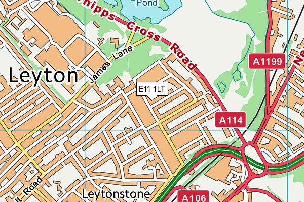 E11 1LT map - OS VectorMap District (Ordnance Survey)