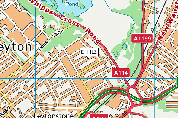 E11 1LZ map - OS VectorMap District (Ordnance Survey)