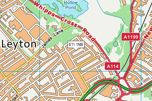 E11 1NB map - OS VectorMap District (Ordnance Survey)