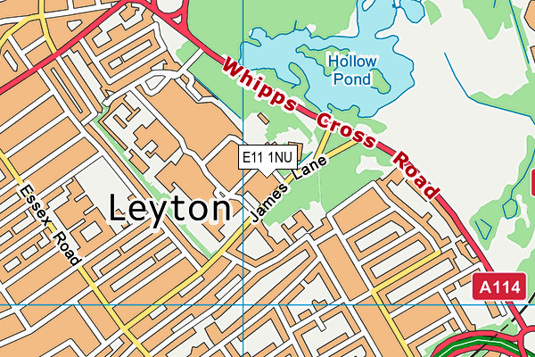 E11 1NU map - OS VectorMap District (Ordnance Survey)