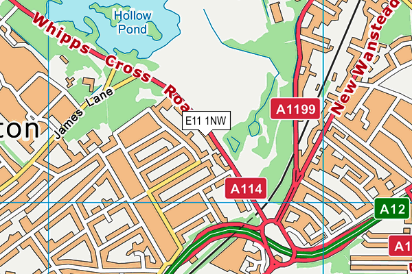 E11 1NW map - OS VectorMap District (Ordnance Survey)