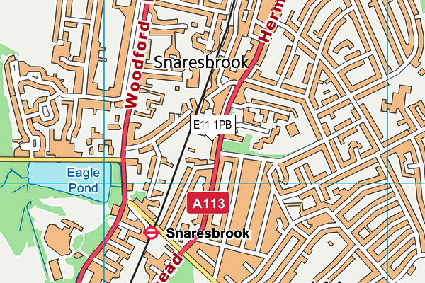 E11 1PB map - OS VectorMap District (Ordnance Survey)