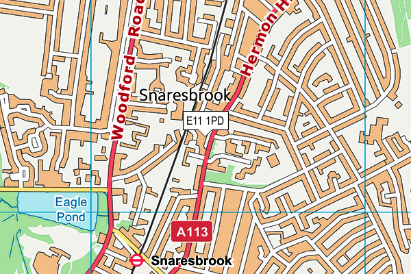 E11 1PD map - OS VectorMap District (Ordnance Survey)