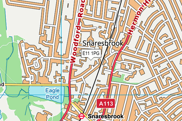 E11 1PG map - OS VectorMap District (Ordnance Survey)