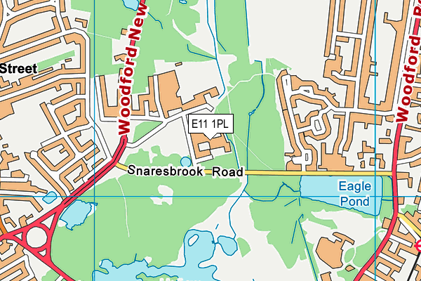 E11 1PL map - OS VectorMap District (Ordnance Survey)
