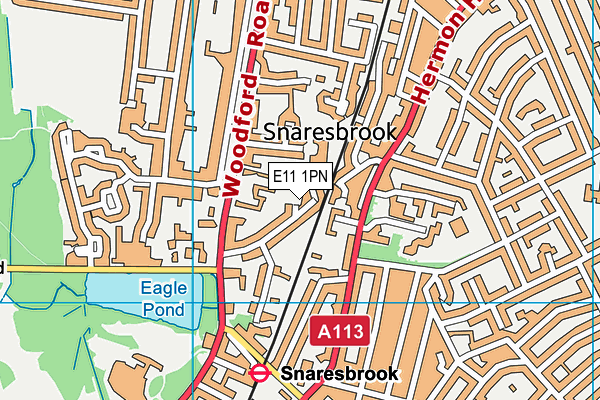 E11 1PN map - OS VectorMap District (Ordnance Survey)