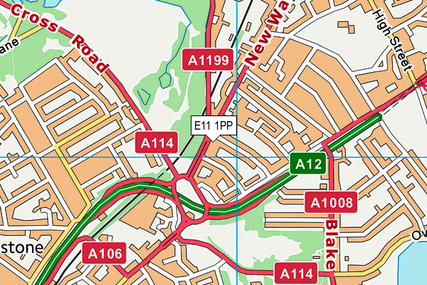 E11 1PP map - OS VectorMap District (Ordnance Survey)