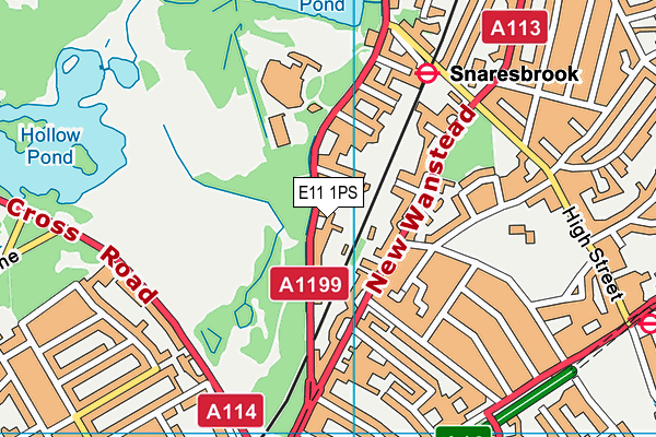 E11 1PS map - OS VectorMap District (Ordnance Survey)