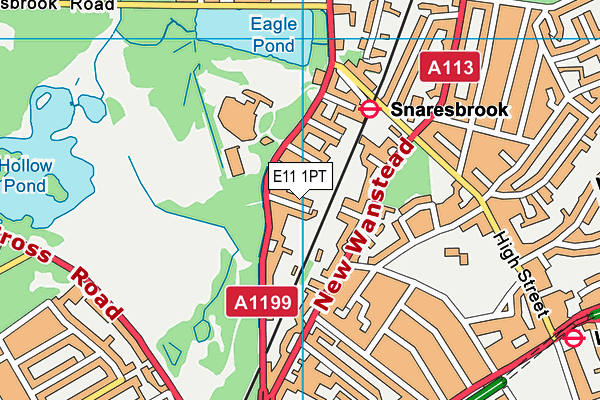 E11 1PT map - OS VectorMap District (Ordnance Survey)