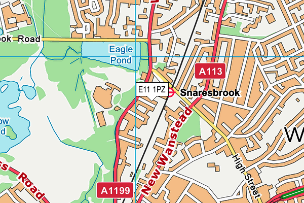 E11 1PZ map - OS VectorMap District (Ordnance Survey)