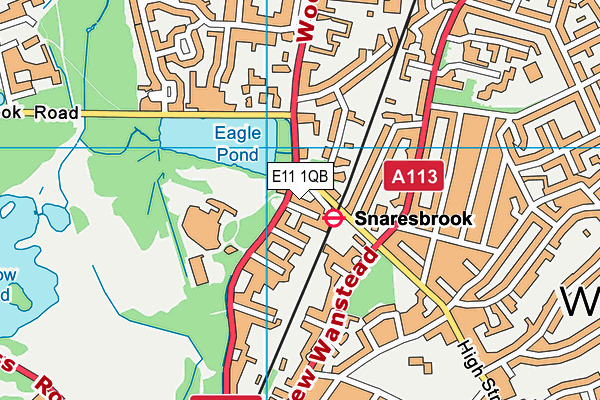 E11 1QB map - OS VectorMap District (Ordnance Survey)