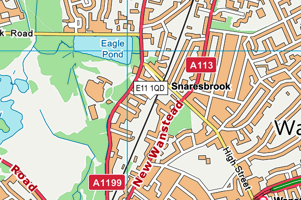 E11 1QD map - OS VectorMap District (Ordnance Survey)