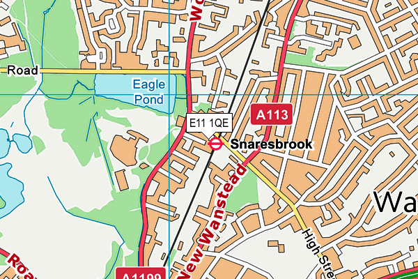 E11 1QE map - OS VectorMap District (Ordnance Survey)