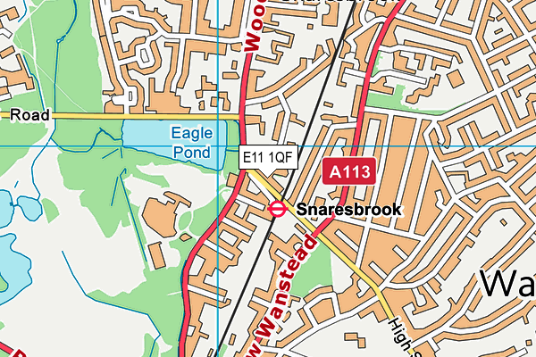 E11 1QF map - OS VectorMap District (Ordnance Survey)