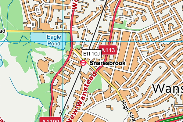 E11 1QJ map - OS VectorMap District (Ordnance Survey)