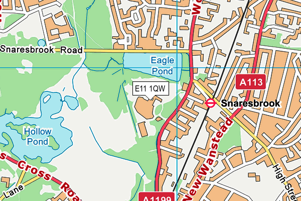 E11 1QW map - OS VectorMap District (Ordnance Survey)