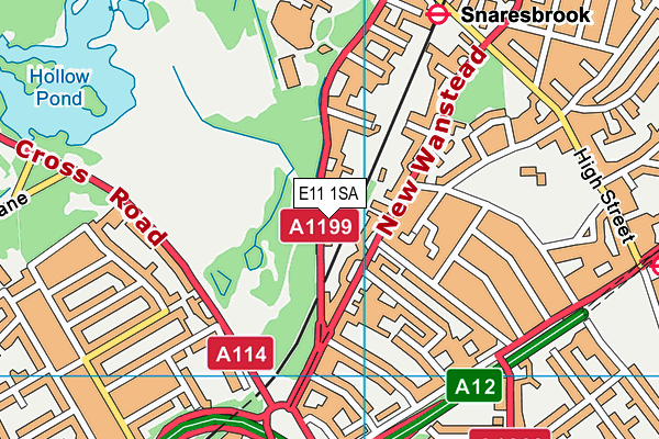 E11 1SA map - OS VectorMap District (Ordnance Survey)