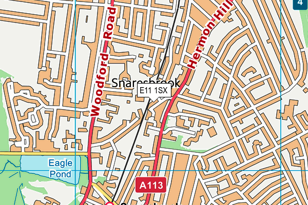 E11 1SX map - OS VectorMap District (Ordnance Survey)