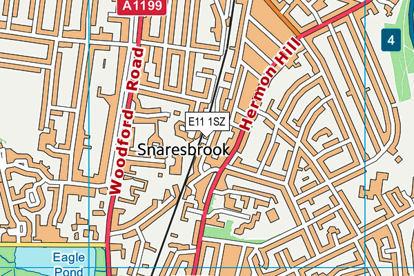 E11 1SZ map - OS VectorMap District (Ordnance Survey)