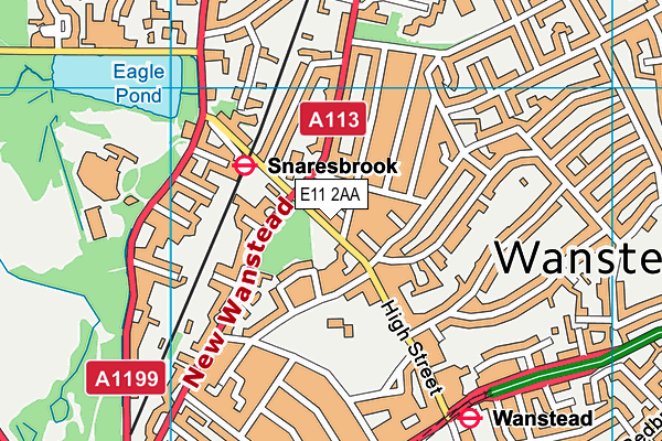 E11 2AA map - OS VectorMap District (Ordnance Survey)