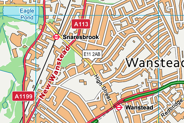 E11 2AB map - OS VectorMap District (Ordnance Survey)