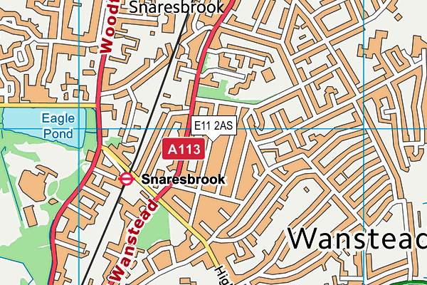 E11 2AS map - OS VectorMap District (Ordnance Survey)