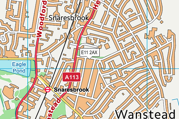 E11 2AX map - OS VectorMap District (Ordnance Survey)