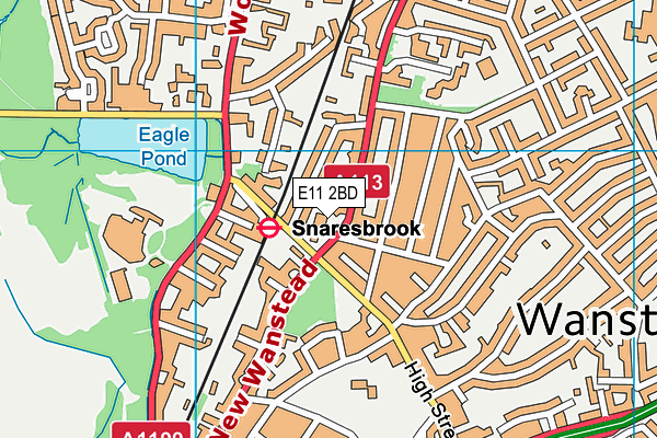 E11 2BD map - OS VectorMap District (Ordnance Survey)