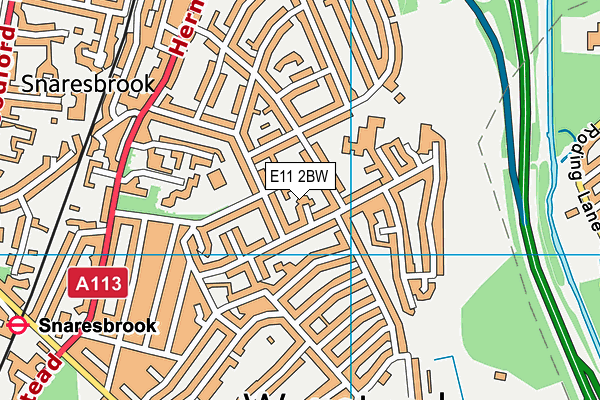 E11 2BW map - OS VectorMap District (Ordnance Survey)