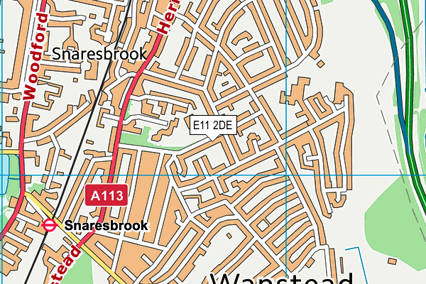 E11 2DE map - OS VectorMap District (Ordnance Survey)