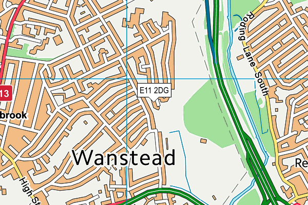 E11 2DG map - OS VectorMap District (Ordnance Survey)