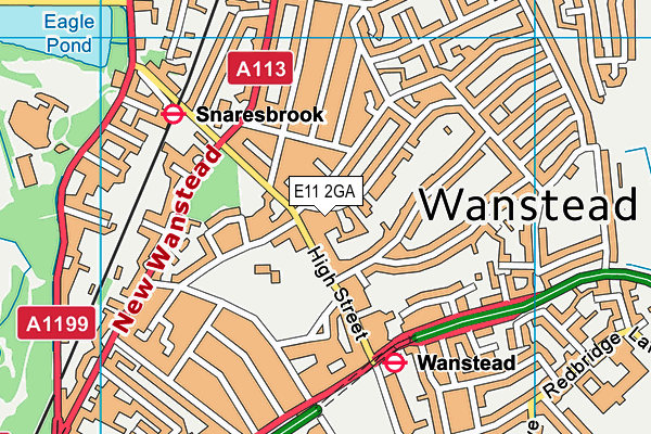 E11 2GA map - OS VectorMap District (Ordnance Survey)