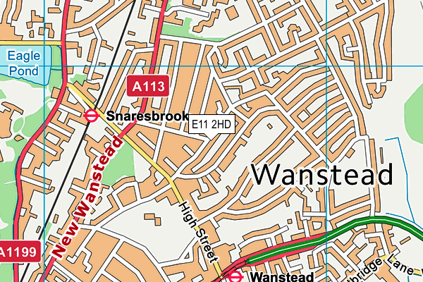 E11 2HD map - OS VectorMap District (Ordnance Survey)