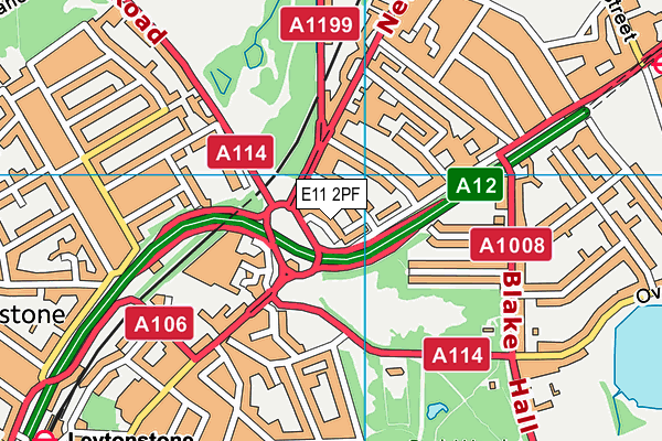 E11 2PF map - OS VectorMap District (Ordnance Survey)