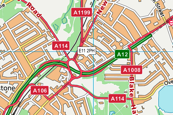 E11 2PH map - OS VectorMap District (Ordnance Survey)