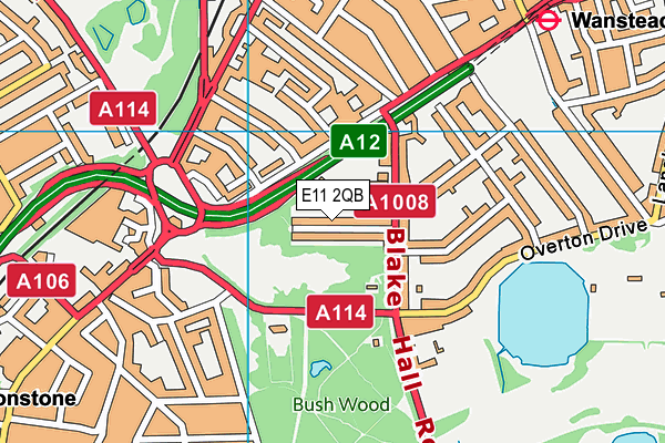 E11 2QB map - OS VectorMap District (Ordnance Survey)