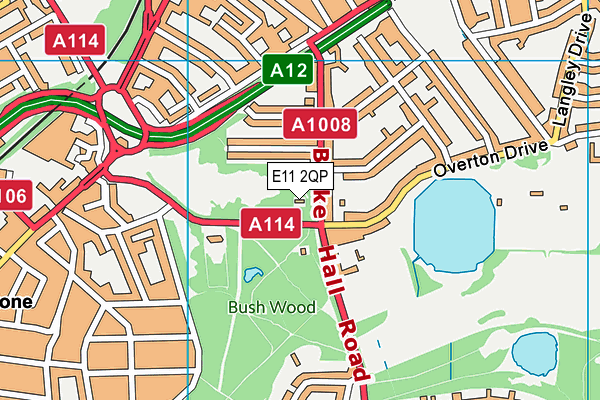 E11 2QP map - OS VectorMap District (Ordnance Survey)