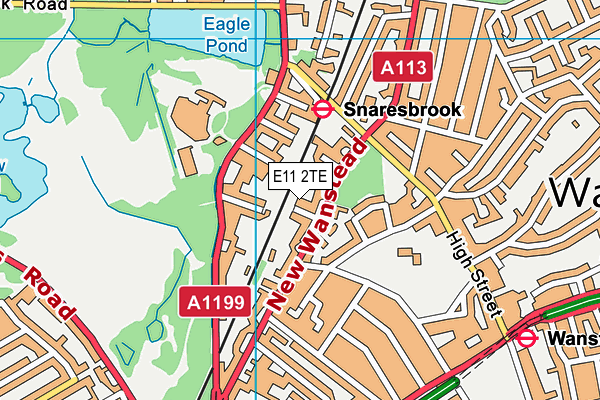 E11 2TE map - OS VectorMap District (Ordnance Survey)