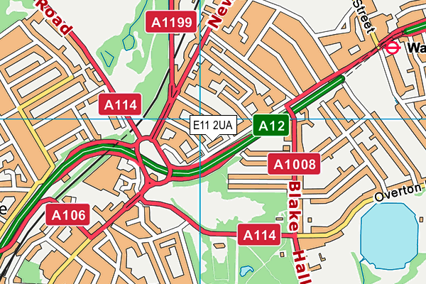 E11 2UA map - OS VectorMap District (Ordnance Survey)