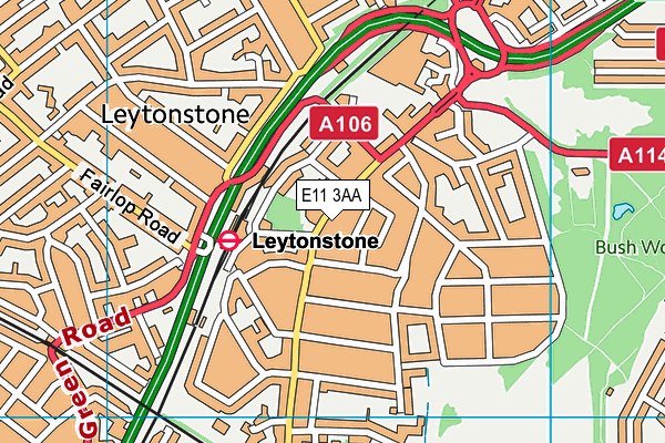 E11 3AA map - OS VectorMap District (Ordnance Survey)