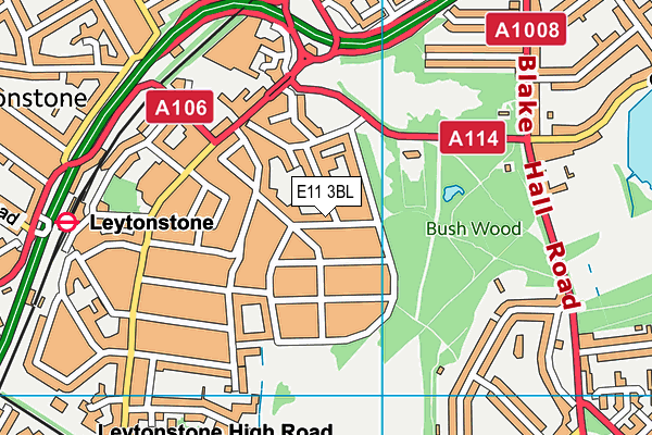 E11 3BL map - OS VectorMap District (Ordnance Survey)