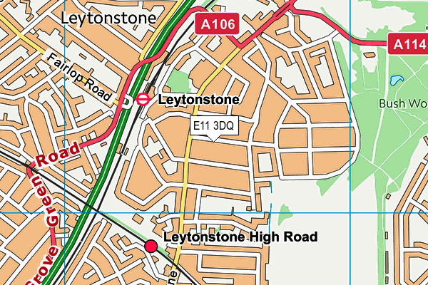 E11 3DQ map - OS VectorMap District (Ordnance Survey)