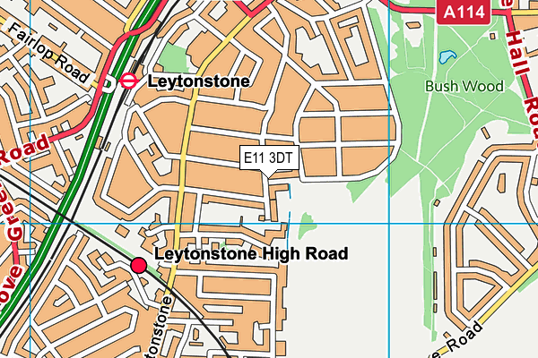 E11 3DT map - OS VectorMap District (Ordnance Survey)