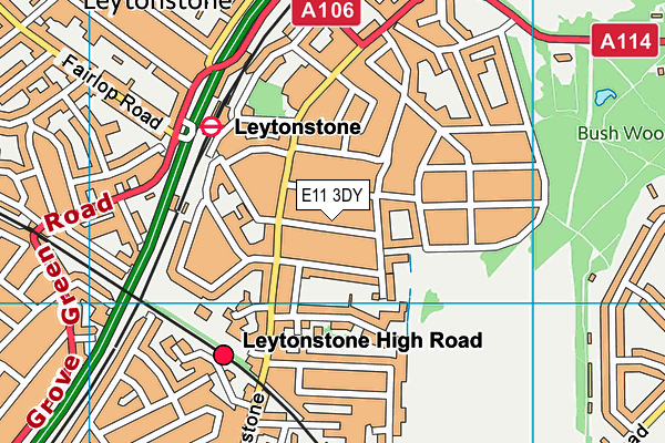 E11 3DY map - OS VectorMap District (Ordnance Survey)