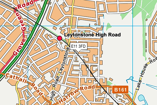 E11 3FD map - OS VectorMap District (Ordnance Survey)