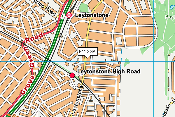 E11 3GA map - OS VectorMap District (Ordnance Survey)